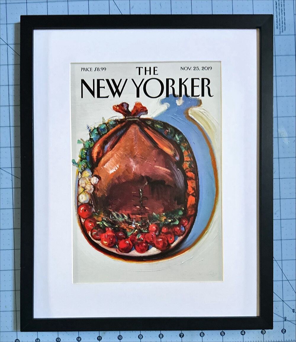 FRAMED 2019 The New Yorker Magazine Cover Nov 25 "Stuffed" Wayne Thiebaud